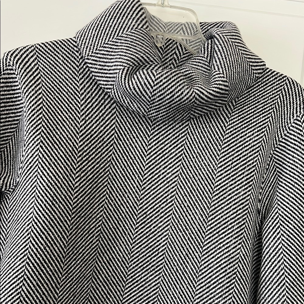 J. Crew Black & White Herringbone Sweater